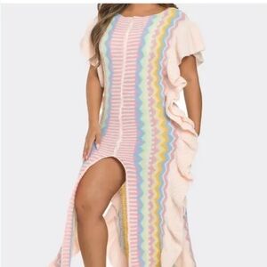 Brand new Ruffle knit sweater dress